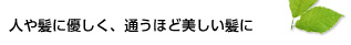 人や髪に優しく、通うほど美しい髪に